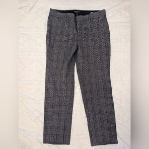 Banana Republic Sloan Curvy Fit Petite Size 8 Navy Blue Grey Plaid